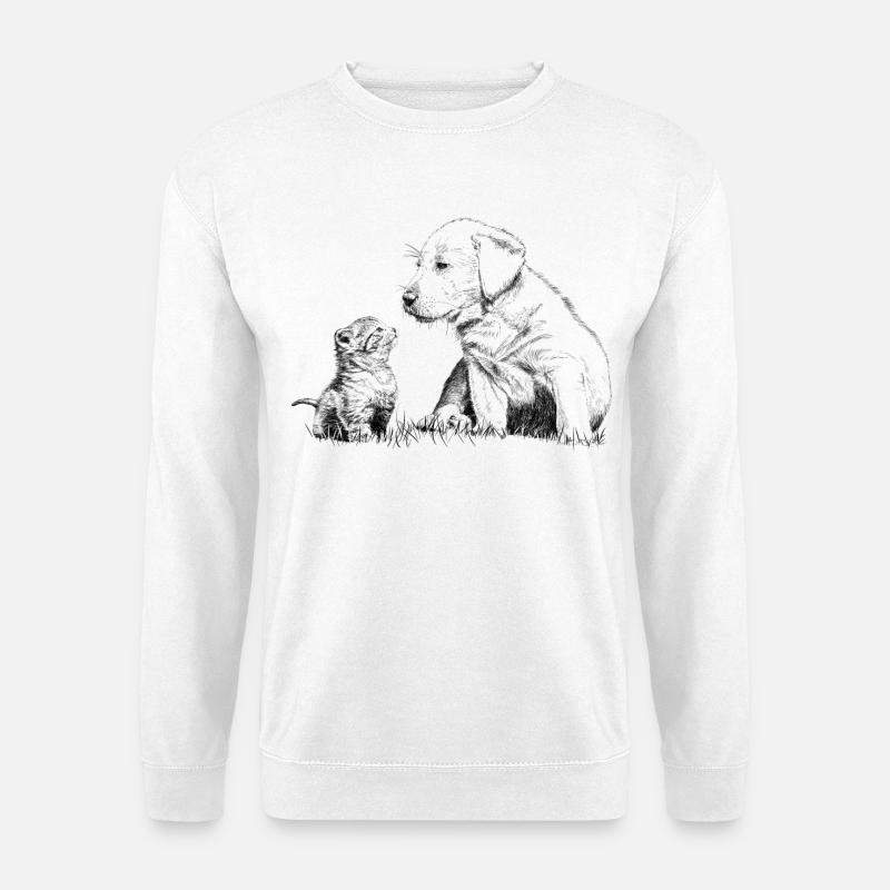 Welpe und Kätzchen - Unisex Pullover - Weiß