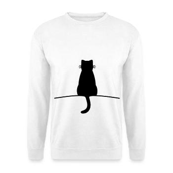 Katze Silhouette Kater Kätzchen minimal - Unisex Pullover - Weiß - Vorne