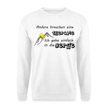 Berge Therapie - Unisex Pullover - Weiß - Vorne