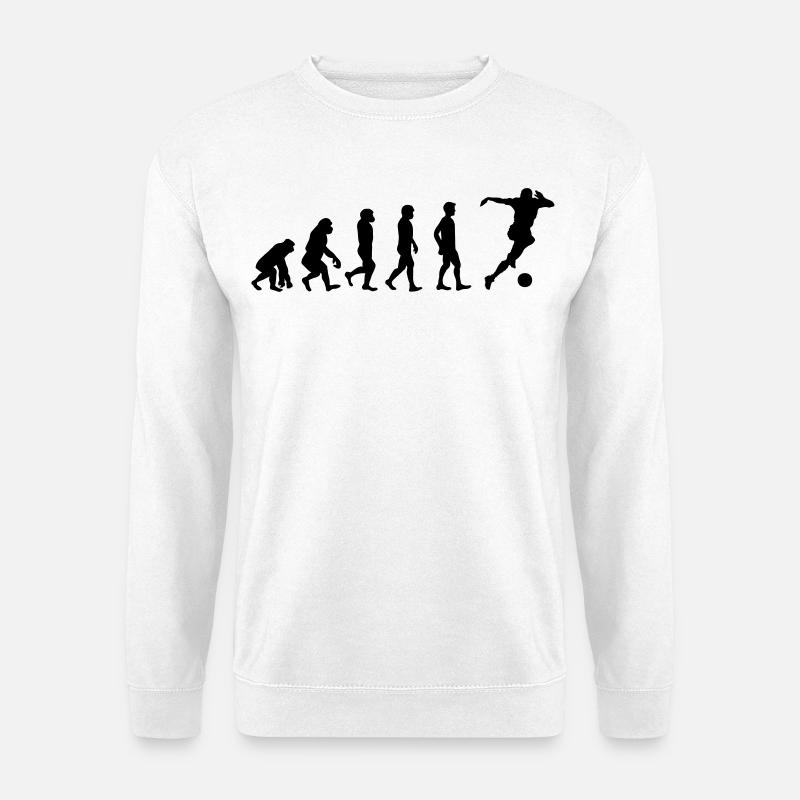 Fussballer Evolution - Unisex Pullover - Weiß