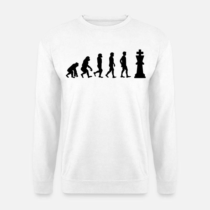 Schach Evolution - Unisex Pullover - Weiß