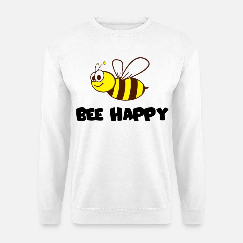 bee happy - Unisex Pullover - Weiß