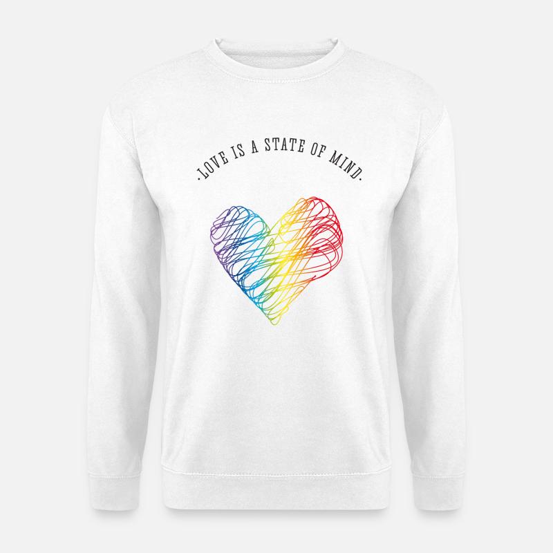 Herz Gay Regenbogen liebe LgBTQ+ love heart csd - Unisex Pullover - Weiß