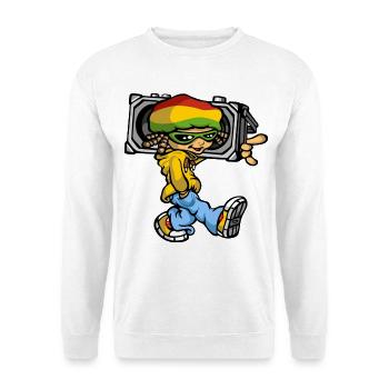Reggae boy and radio - Unisex Pullover - Weiß - Vorne