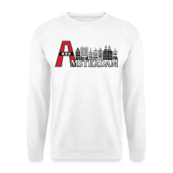 Amsterdam with a large A - Unisex Sweatshirt - white - Front