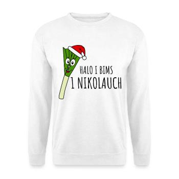 Halo I bims 1 Nikolauch - Sweat-shirt Unisexe - blanc - Devant