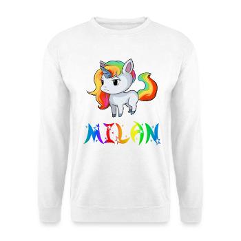 Einhorn Milan - Unisex Pullover - Weiß - Vorne