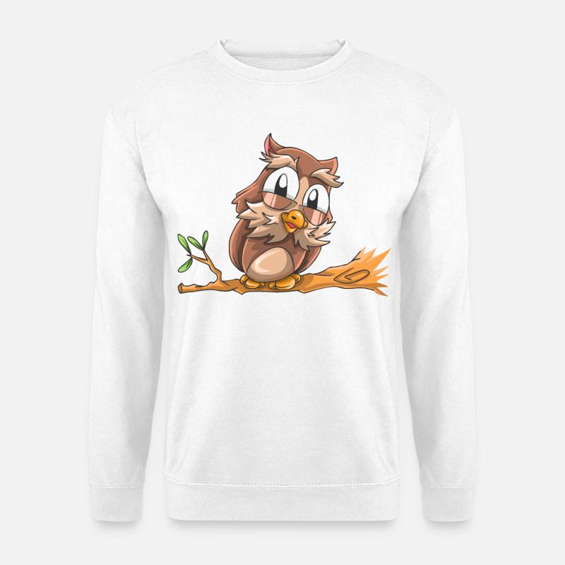 Lachende Eule - Unisex Pullover - Weiß