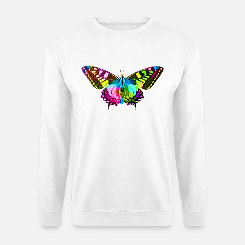 Bunter Schmetterling - Unisex Pullover - Weiß
