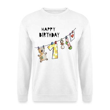 Happy Birthday - First Birthday - Baby - cute - Unisex Sweatshirt - white - Front
