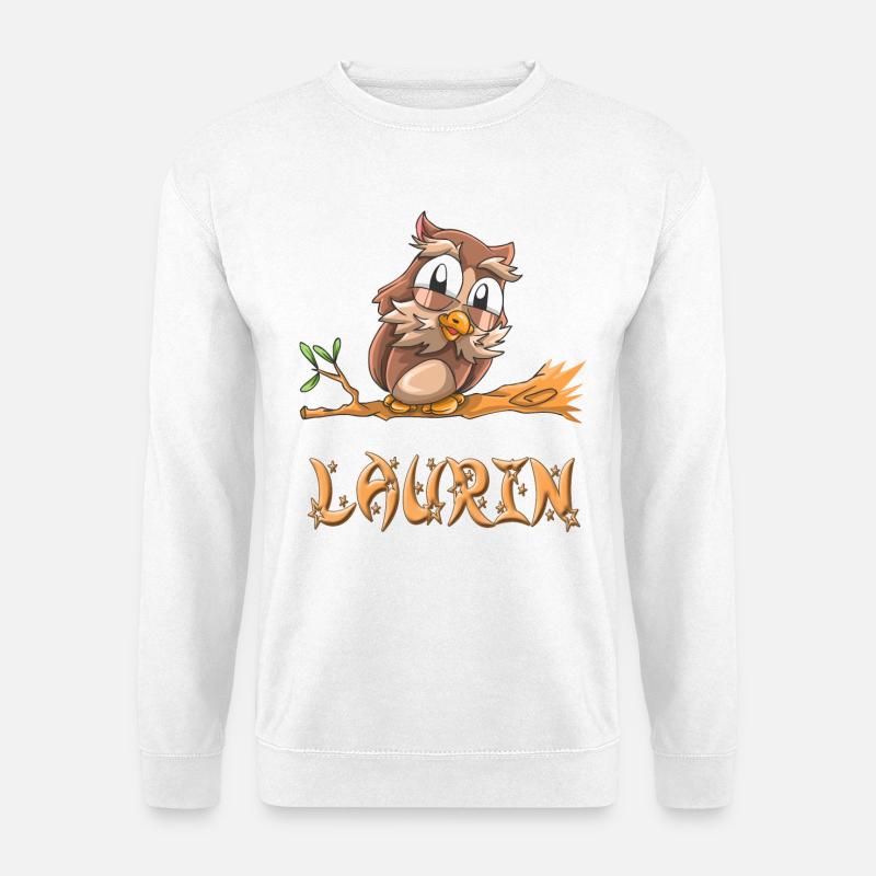 Eule Laurin - Unisex Pullover - Weiß
