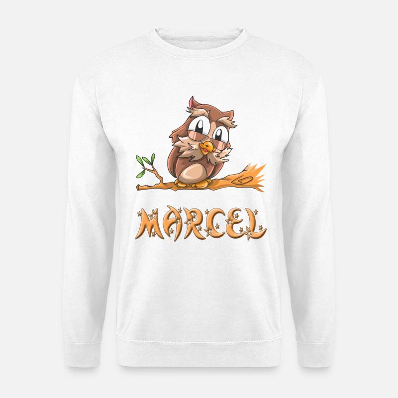 Eule Marcel - Unisex Pullover - Weiß