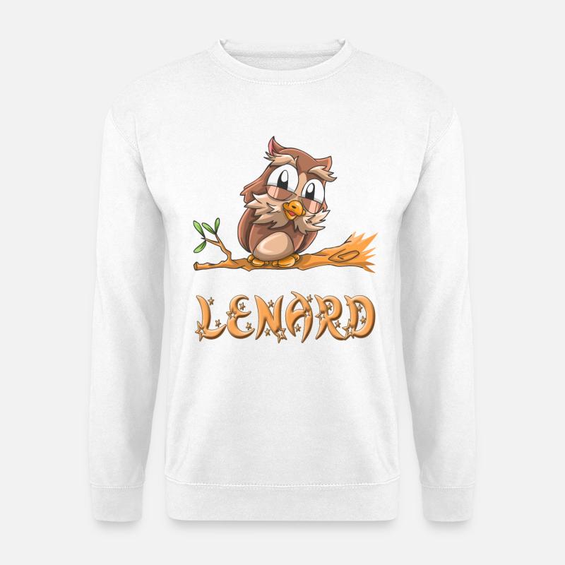 Eule Lenard - Unisex Pullover - Weiß