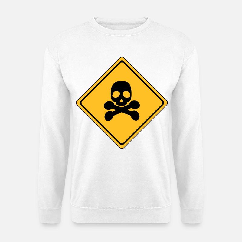 Danger Warning Sign # - Unisex Sweatshirt - white