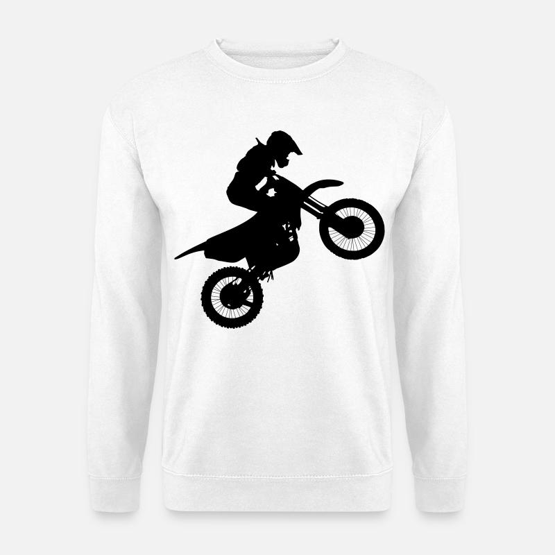 Image du pilote de motocross # - Sweat-shirt Unisexe - blanc