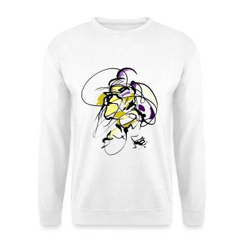 Abstrakt - Gesicht - Unisex Pullover - Weiß - Vorne