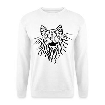 Getigerter Katzenkopf - Katze - Tiger - Kater - Unisex Pullover - Weiß - Vorne