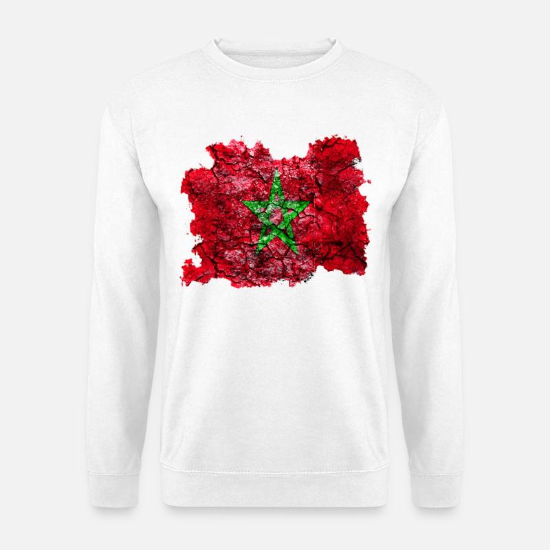 Marokko Vintage Flagge - Unisex Pullover - Weiß