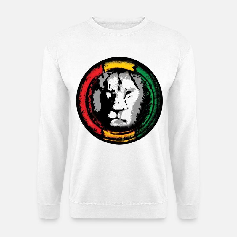 Reggae Löwe im Rasta Stil - Unisex Pullover - Weiß