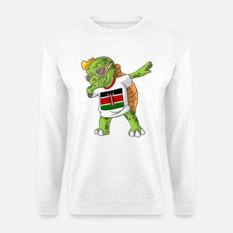 Kenia Dabbing Schildkröte - Unisex Pullover - Weiß