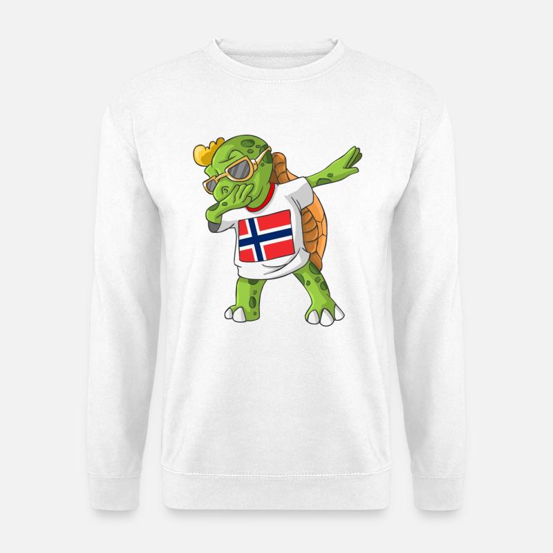 Norwegen Dabbing Schildkröte - Unisex Pullover - Weiß