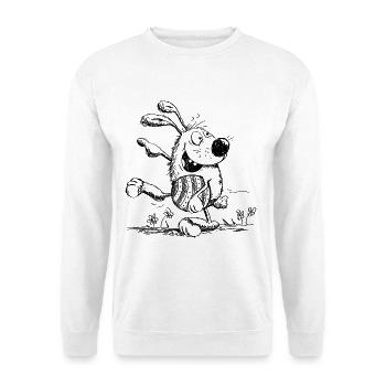 Lustiger Osterhase mit Osterei - Ostern - Unisex Pullover - Weiß - Vorne