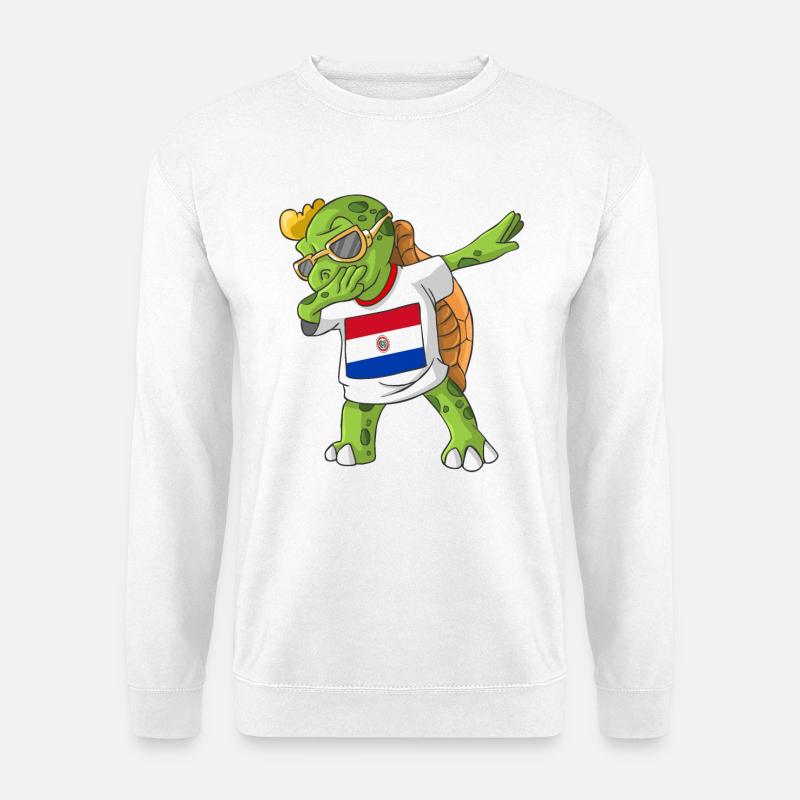 Paraguay Dabbing Schildkröte - Unisex Pullover - Weiß