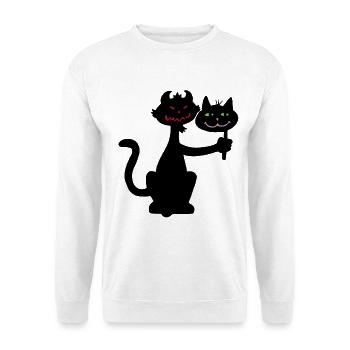 Black cat and demon - Unisex Sweatshirt - white - Front