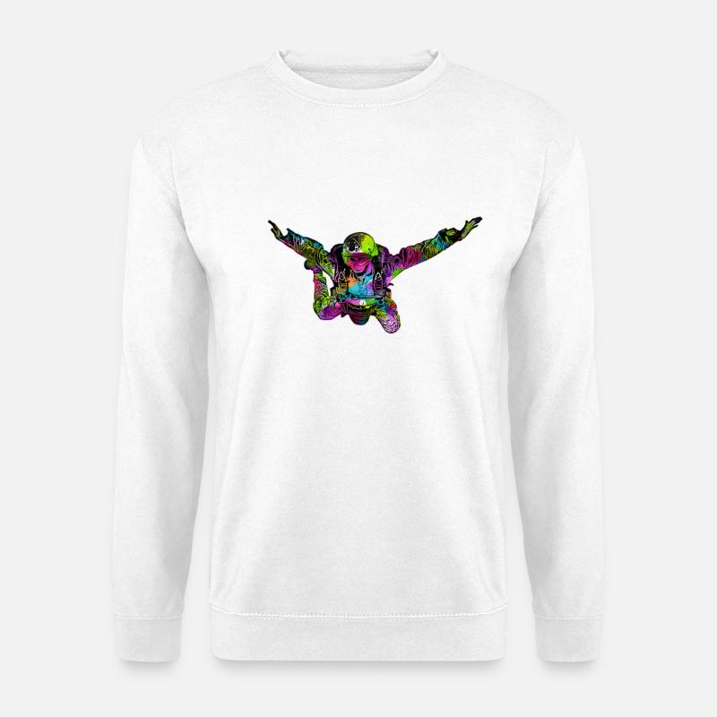 Bunter Fallschirmspringer - Unisex Pullover - Weiß