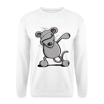 Cool Dab Dance Mouse - Dabbing Rat - Comic - Unisex Sweatshirt - white - Front