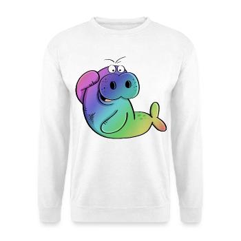 Lamantin coloré - lamantins - morse - lion de mer - bande dessinée - Sweat-shirt Unisexe - blanc - Devant