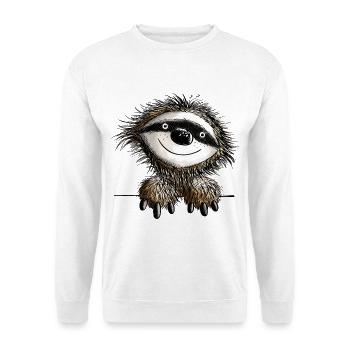 Pfiffiges Faultier - Faultiere - Comic - Fun - Unisex Pullover - Weiß - Vorne