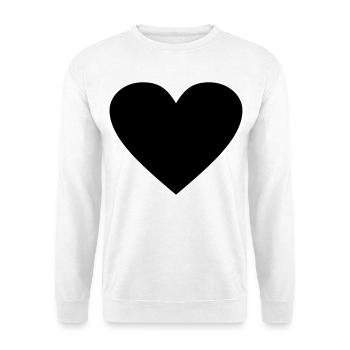 Schwarzes Herz Awesomeelement - Unisex Pullover - Weiß - Vorne