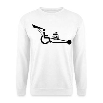 Image d’un fauteuil roulant avec moteur V8 # - Sweat-shirt Unisexe - blanc - Devant