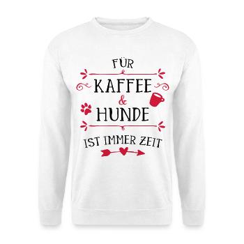 Herzpfote Kaffee Rahmen - Unisex Pullover - Weiß - Vorne