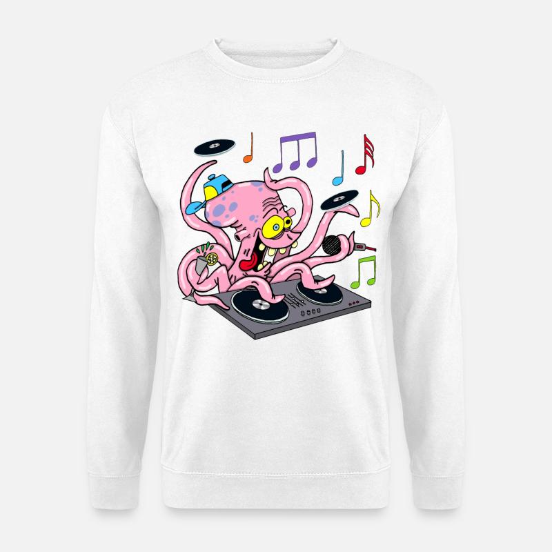 Oktopus dj - Unisex Pullover - Weiß