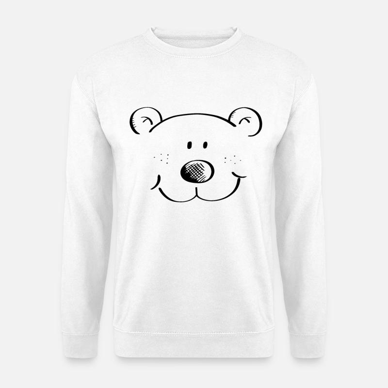 Bärchen Kopf - Bär - Bären - Teddybär - Grizzly - Unisex Pullover - Weiß