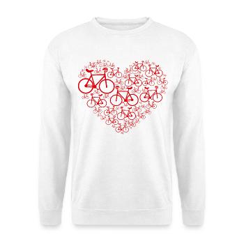 Artistic Cycling, Artistic Cycling, Indoor Cycling, Heart Red - Unisex Sweatshirt - white - Front
