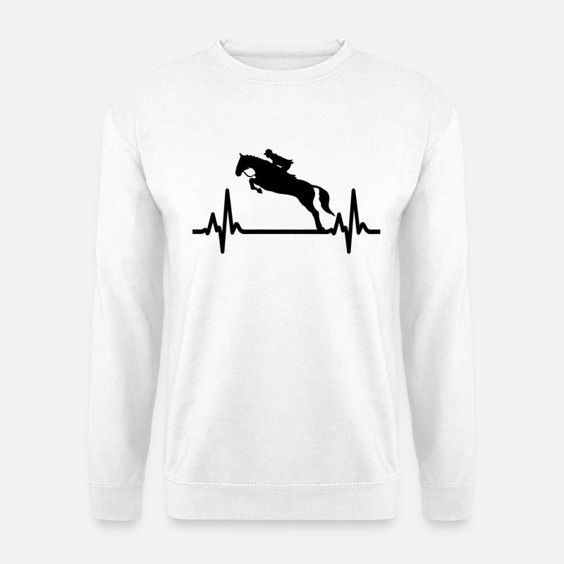 Cheval - Equitation - Courses de chevaux - Sweat-shirt Unisexe - blanc