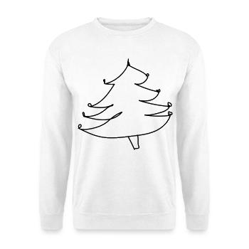 Weihnachtsbaum-Pullover (falscher Weihnachts-Pullover) - Unisex Pullover - Weiß - Vorne