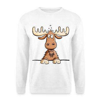 Happy Elk I Reindeer I Comic I Gift - Unisex Sweatshirt - white - Front