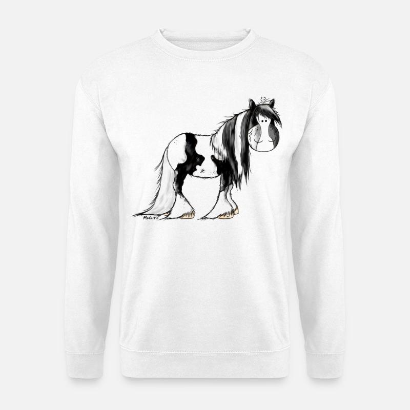 Irish Tinker Pferd - Pinto - Unisex Pullover - Weiß