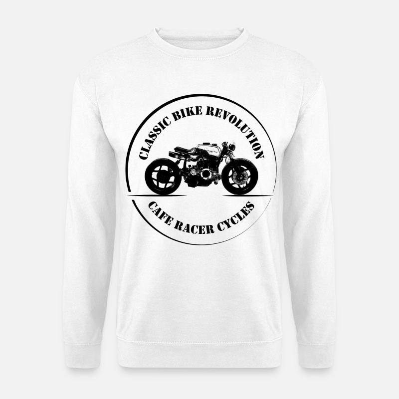 Cafe Racer Revolution Stempelmotiv - Unisex Pullover - Weiß