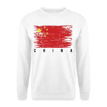 Chinesischer Flaggenpinsel - Unisex Pullover - Weiß - Vorne