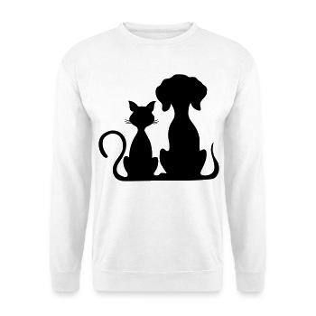 hund und katze - Unisex Pullover - Weiß - Vorne