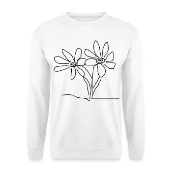 Blumen Abstrakter Geometrie Druckdesign - Unisex Pullover - Weiß - Vorne