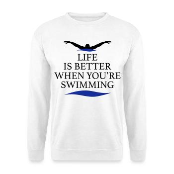 Schwimmen - Unisex Pullover - Weiß - Vorne