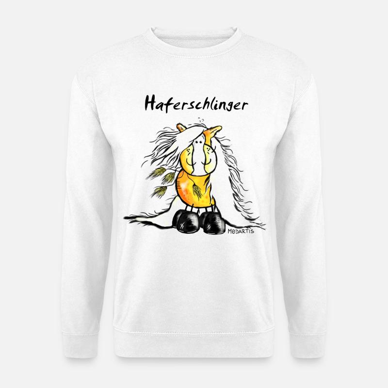 Haferschlinger - Haflinger - Hafi - Pferd - Unisex Pullover - Weiß