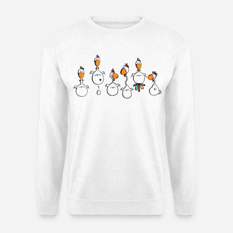 Verrückte Hühner - Huhn - Hahn - Vogel - Unisex Pullover - Weiß