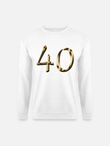 40 Jahre Gold 40. Geburtstag Jubilar Jubiläum - Unisex Pullover - Weiß